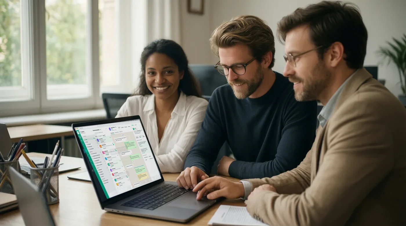Un equipo usando el panel de TextiA en el portátil
